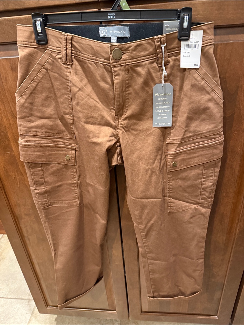 Wit & Wisdom Brown Cargo Pants with Utility Pockets - NWT